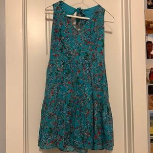 Teal Floral City Studio Dress